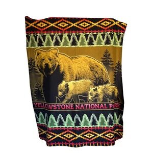 Yellowstone National Park Fleece Blanket Bears Trees‎ Southwest Pattern 50"x65"